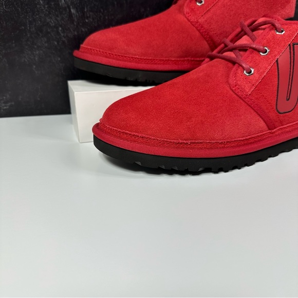 UGG NEUMEL GRAPHIC OUTLINE MENS CHUKKA BOOTS SIZE 11 SUEDE WOOL RED BLACK NEW - Picture 5 of 10